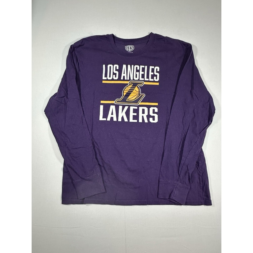 OTS NBA Los Angeles Lakers Long Sleeve XL Mens Purple T-Shirt 100% Cotton‎ Logo